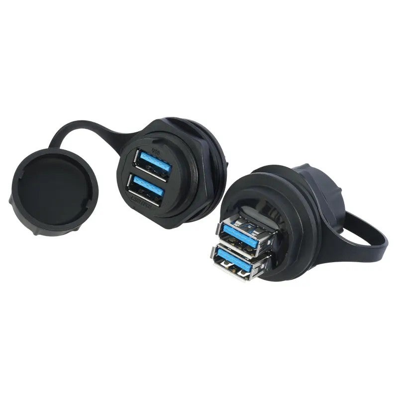 Bluejw Dual USB 3.0 Male to Female Extension Cable for Car Marine Truck Bus - USB Port Adapter Cord - Automobile Chargers Compatible - Image 2